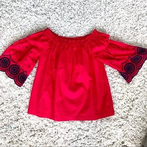 Off the Shoulder Embroidered Top